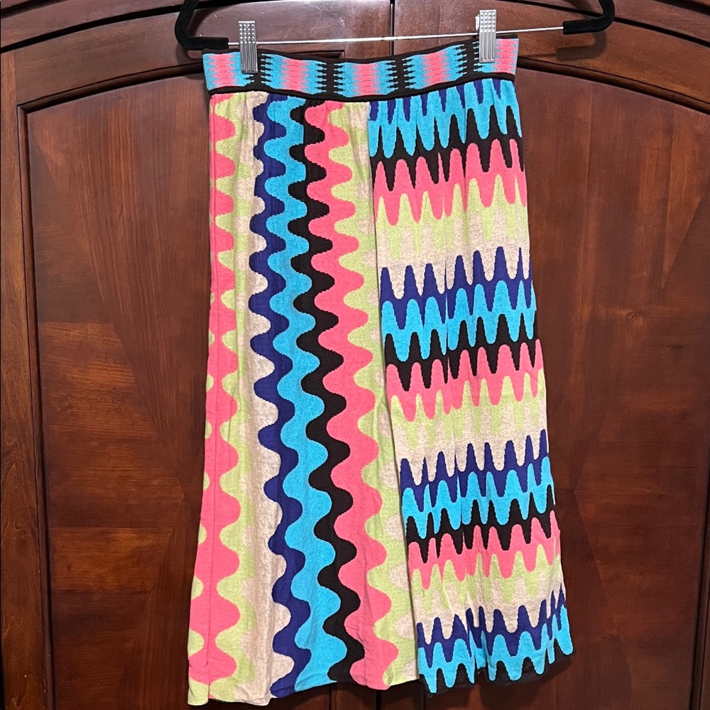 Missoni Multicolor Wave Pattern A-Line Skirt Size 42